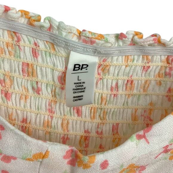 Bp Floral Tie Strap Corset In White Orange Print Size Large NWOT $29 MSRP - Picture 4 of 8